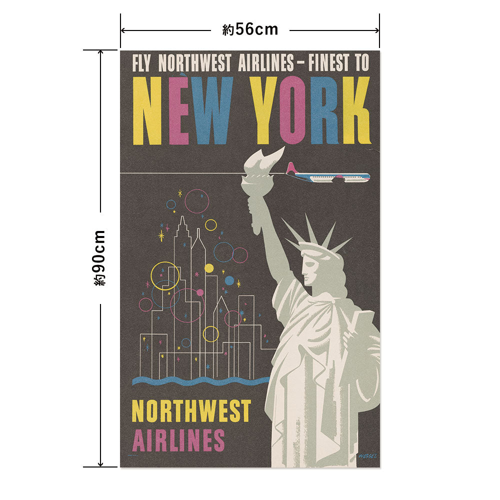 Hattan Art Poster ハッタンアートポスター Fly Northwest Airlines / HP-00339 Lサイズ(56cm×90cm)