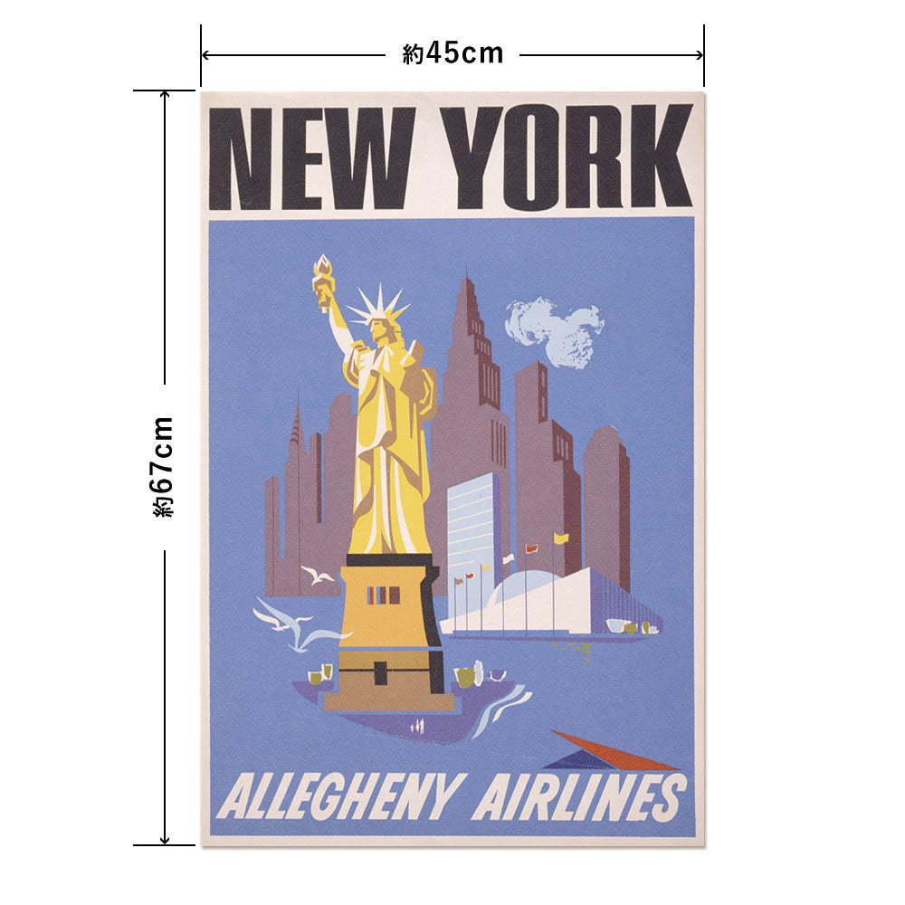 Hattan Art Poster ハッタンアートポスター New York - Allegheny Airlines / HP-00340 Mサイズ(45cm×67cm)