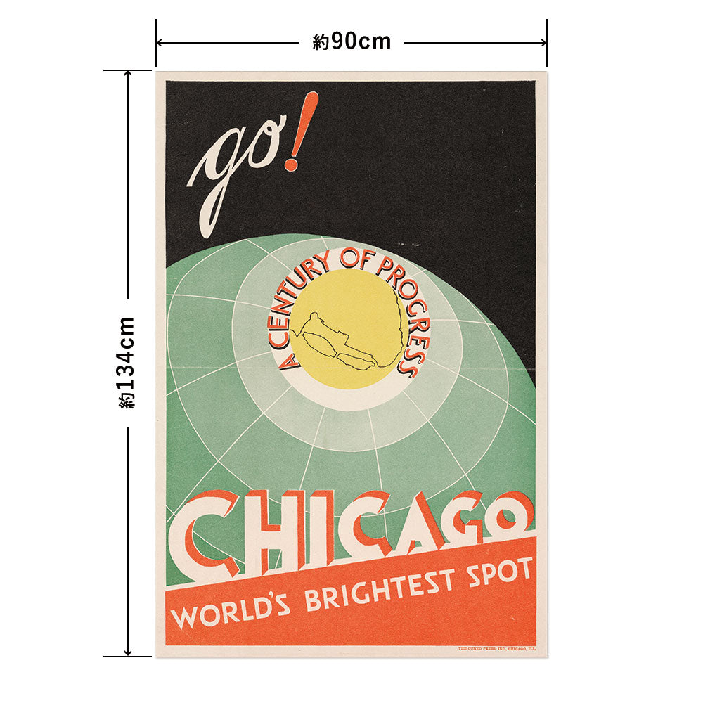 Hattan Art Poster ハッタンアートポスター Chicago. World’s brightest spot. Go! / HP-00344 LLサイズ(90cm×134cm)