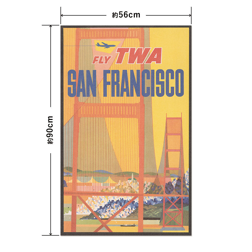 Hattan Art Poster ハッタンアートポスター Fly TWA - San Francisco / HP-00345 Lサイズ(56cm×90cm)