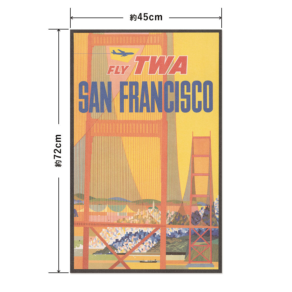 Hattan Art Poster ハッタンアートポスター Fly TWA - San Francisco / HP-00345 Mサイズ(45cm×72cm)