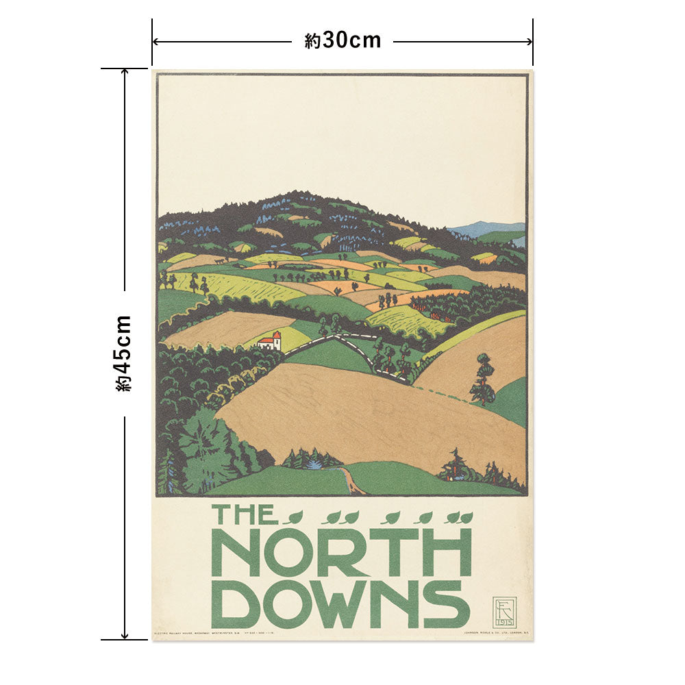 Hattan Art Poster ハッタンアートポスター The North Downs, London Underground / HP-00350 Sサイズ(30cm×45cm)