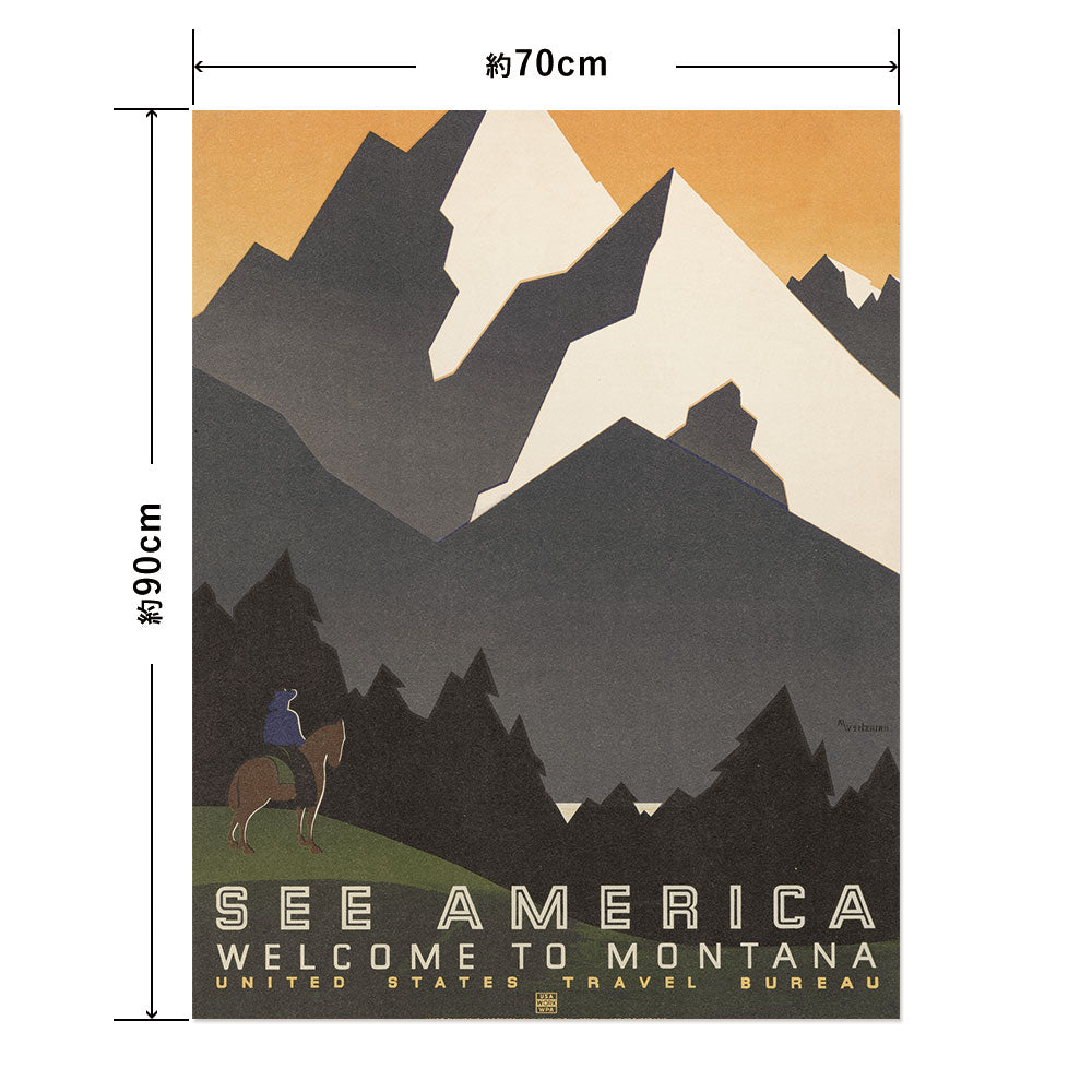 Hattan Art Poster ハッタンアートポスター See America. Welcome to Montana / HP-00352 Lサイズ(70cm×90cm)