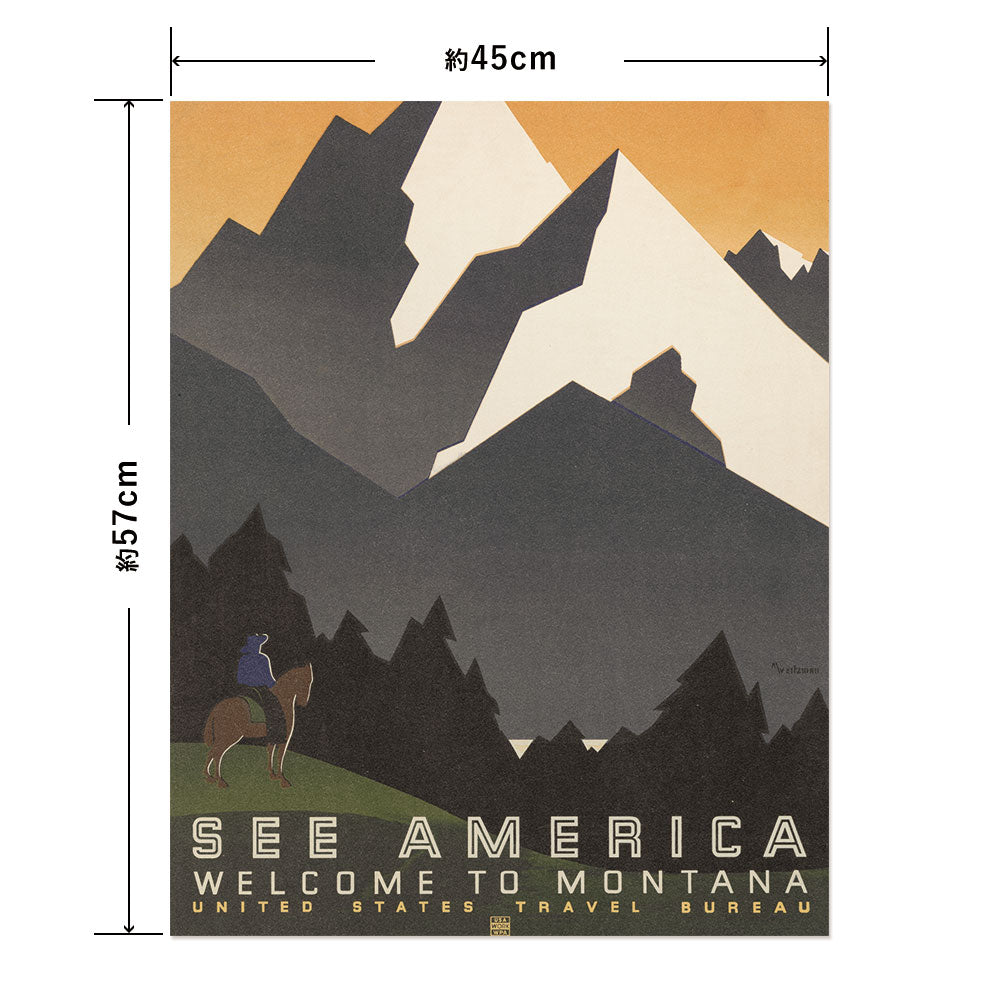 Hattan Art Poster ハッタンアートポスター See America. Welcome to Montana / HP-00352 Mサイズ(45cm×57cm)