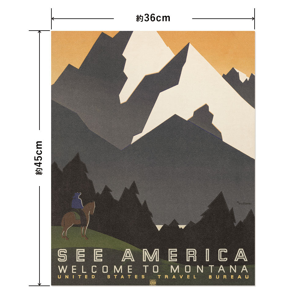 Hattan Art Poster ハッタンアートポスター See America. Welcome to Montana / HP-00352 Sサイズ(36cm×45cm)