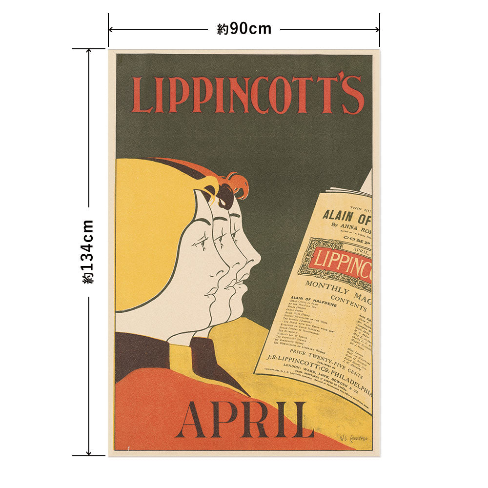 Hattan Art Poster ハッタンアートポスター Lippincott’s April / HP-00468 LLサイズ(90cm×134cm)