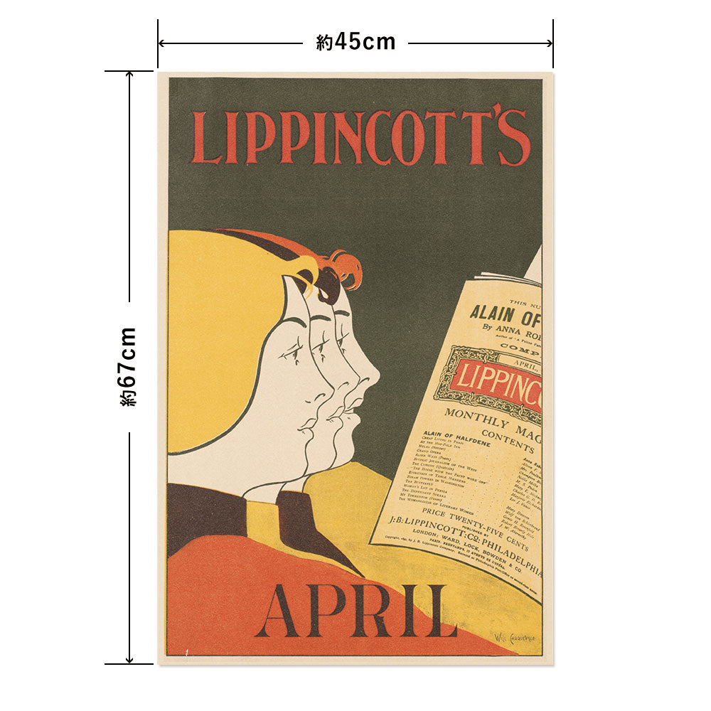 Hattan Art Poster ハッタンアートポスター Lippincott’s April / HP-00468 Mサイズ(45cm×67cm)