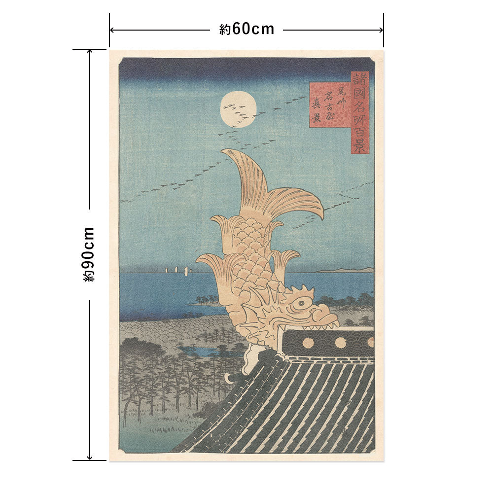 Hattan Art Poster ハッタンアートポスター 歌川広重 諸国名所百景 尾州名古屋真景 / HP-00541 Lサイズ(60cm×90cm)