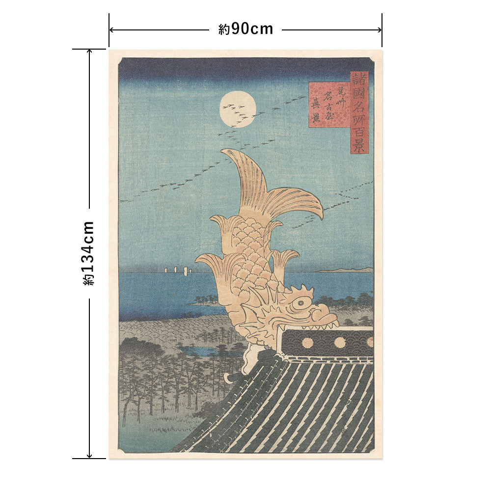 Hattan Art Poster ハッタンアートポスター 歌川広重 諸国名所百景 尾州名古屋真景 / HP-00541 LLサイズ(90cm×134cm)