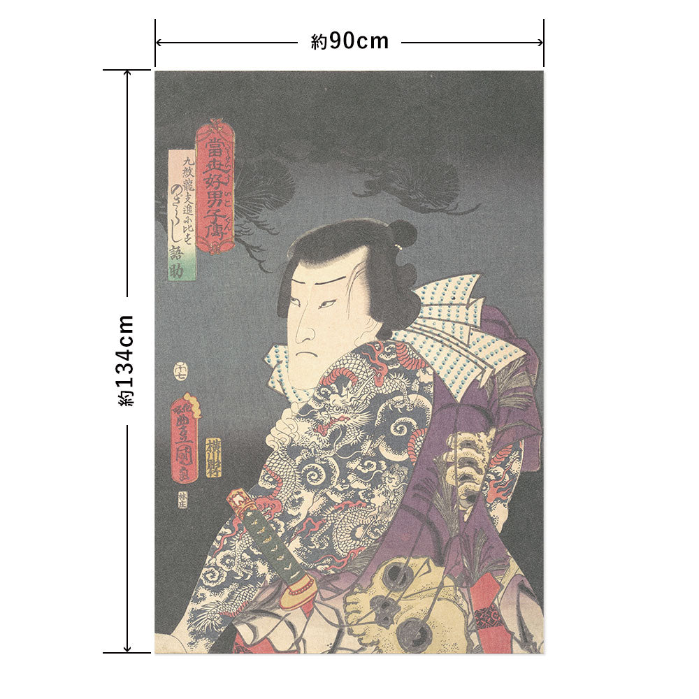 Hattan Art Poster ハッタンアートポスター 歌川豊国 当世好男子伝 九紋竜支進に比す のざらし語助 / HP-00568 LLサイズ(90cm×134cm)