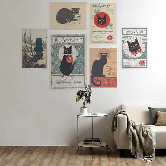 セット買いで超お得! Hattan  Art Poster ハッタン アートポスター アソートパック くろねこあつめセット