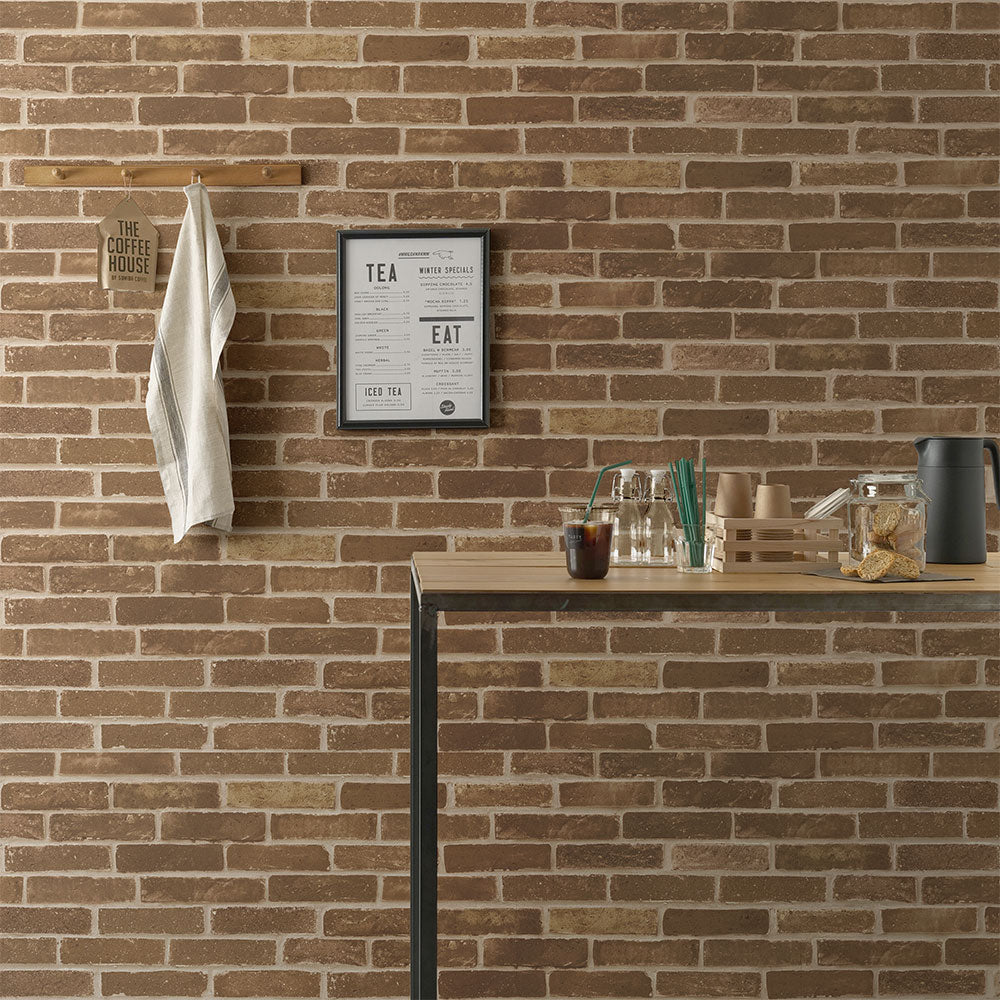 【3本セット】EASY WALL TAPE カフェブリック/ブラウン EWT57 イージーウォールテープ（幅23cm×6m）