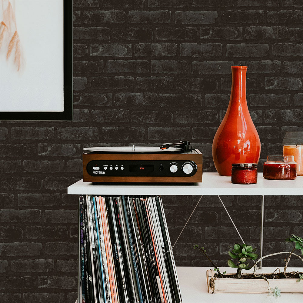 【5本セット】EASY WALL TAPE カフェブリック/ブラック EWT59 イージーウォールテープ（幅23cm×6m）