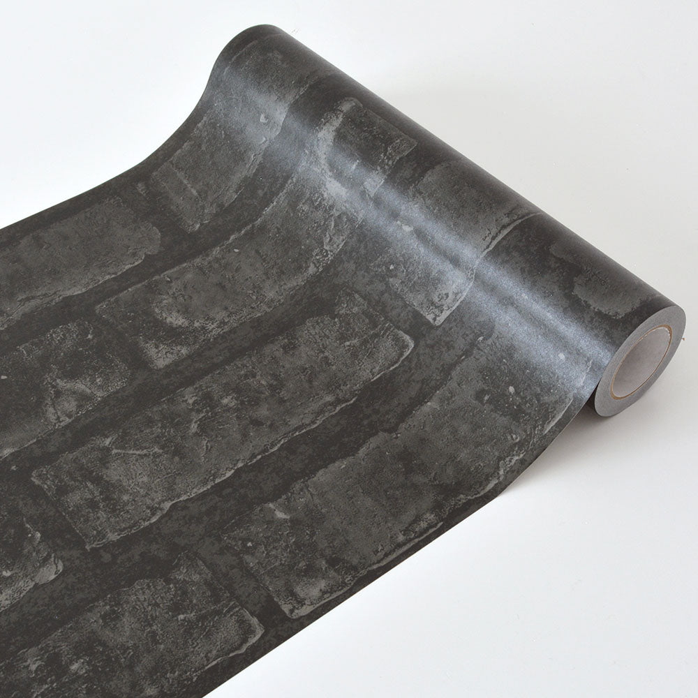 マステ感覚で貼る壁紙 EASY WALL TAPE カフェブリック/ブラック EWT59 イージーウォールテープ（幅23cm×6m）