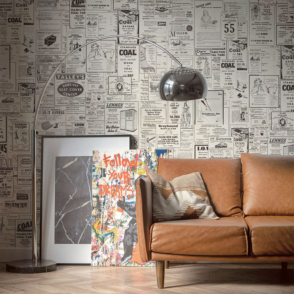 【3本セット】EASY WALL TAPE ニュースペーパー EWT67 イージーウォールテープ（幅23cm×6m）