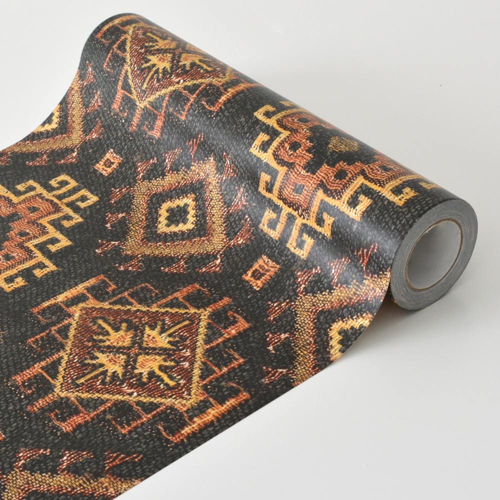 【5本セット】EASY WALL TAPE トライバルラグ/ブラック EWT68 イージーウォールテープ（幅23cm×6m）