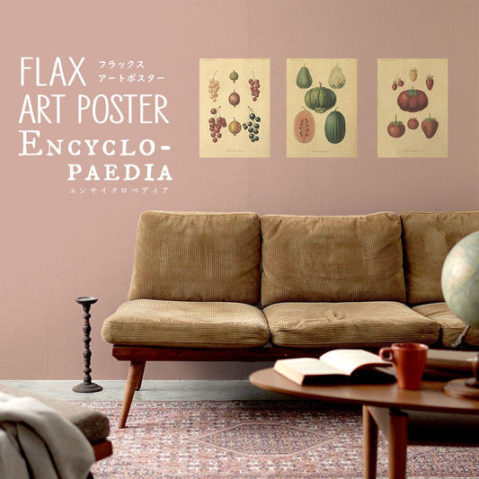 FLAX ART POSTER Encyclopaedia フラックス アートポスター エンサイクロペディア フルーツB FWP-AP-EN3B