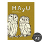 貼ってはがせる アートポスター A3サイズ ウォールステッカー WALLTZ ウォルツ HAyU 小川学 HAyU ANIMAL ART POSTER Single color フクロウ TWZ-HYAP16