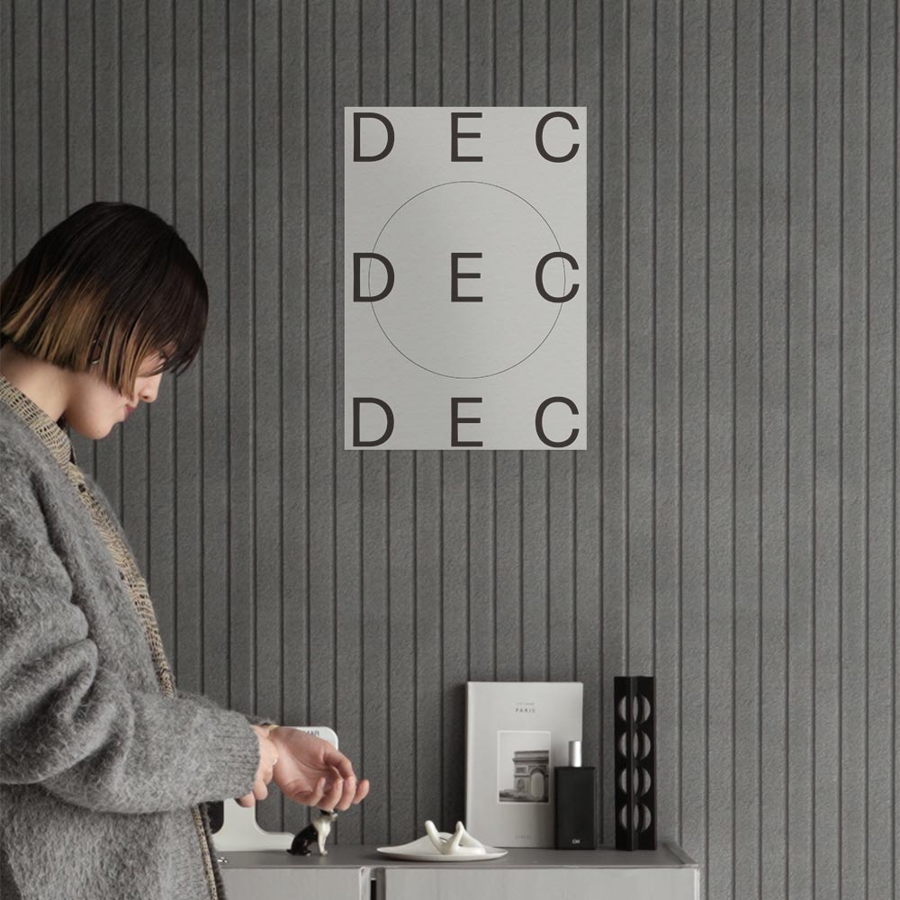 貼ってはがせる 消臭 アートポスター A3サイズ Room No.0 Birthday Art Poster Cream typo 12月 December SRN-BCR12