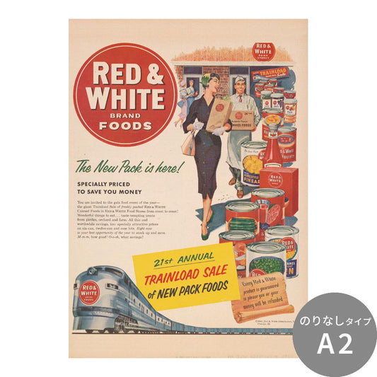 アートポスター のりなし A2サイズ レトロトレ Red and White brand foods NRT-AP12