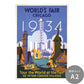 お風呂にも貼れる ポスターステッカー A2サイズ レトロトレ World's fair Chicago 1934 MRT-AP07