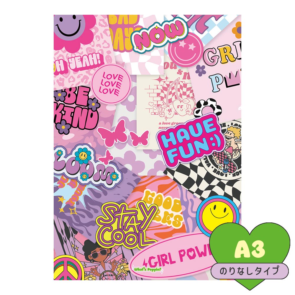 アートポスター のりなし A3サイズ What's poppin? オリジナルデザイン LUV collage Poster NWP-OAP01