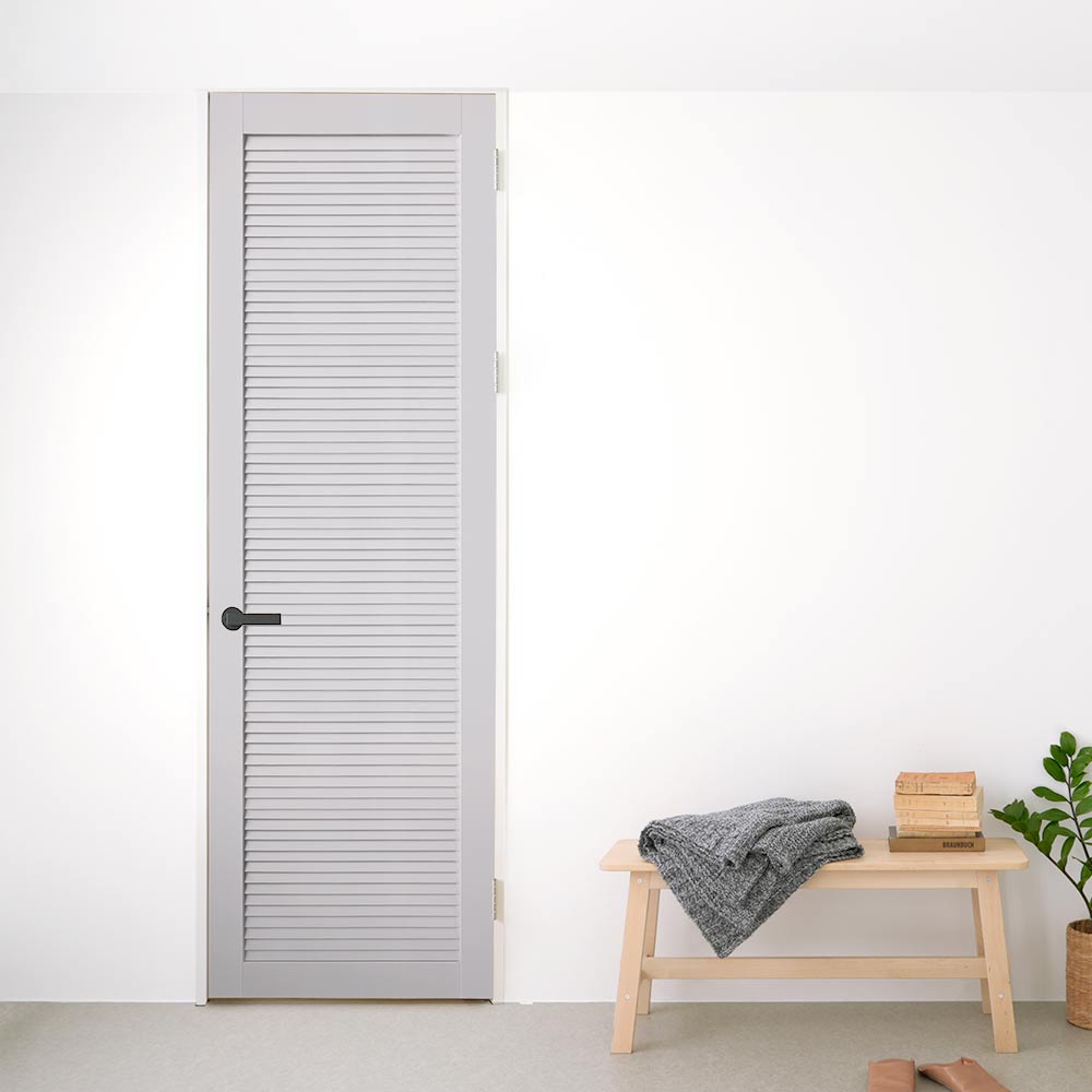 ドア用リメイクシート 拭けるシールタイプ Hatte me! ハッテミー ドアリメイク ルーバー ライトグレー ハイドアサイズ (90cm×2.5mサイズ) DRLC-02