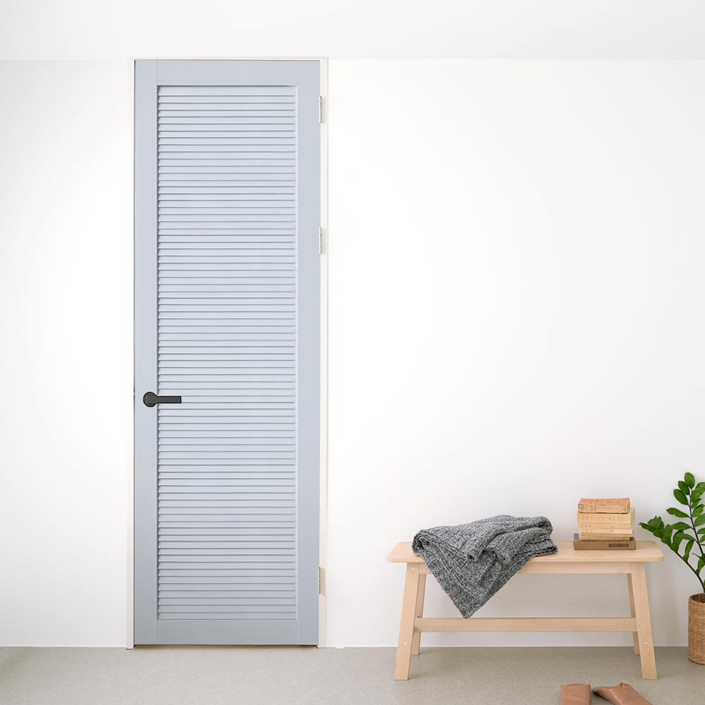 ドア用リメイクシート 拭けるシールタイプ Hatte me! ハッテミー ドアリメイク ルーバー サックスブルー ハイドアサイズ (90cm×2.5mサイズ) DRLC-04