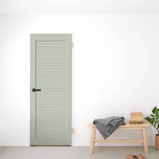 ドア用リメイクシート 拭けるシールタイプ Hatte me! ハッテミー ドアリメイク ルーバー セージグリーン 標準サイズ (90cm×2.1mサイズ) DRLC-05