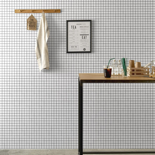 貼ってはがせる シール壁紙 「Hatte me! （ハッテミー）」 リメイクシート ミニスクエアタイル （65cm×1mサイズ） MSQT-08 / モノクロチップ