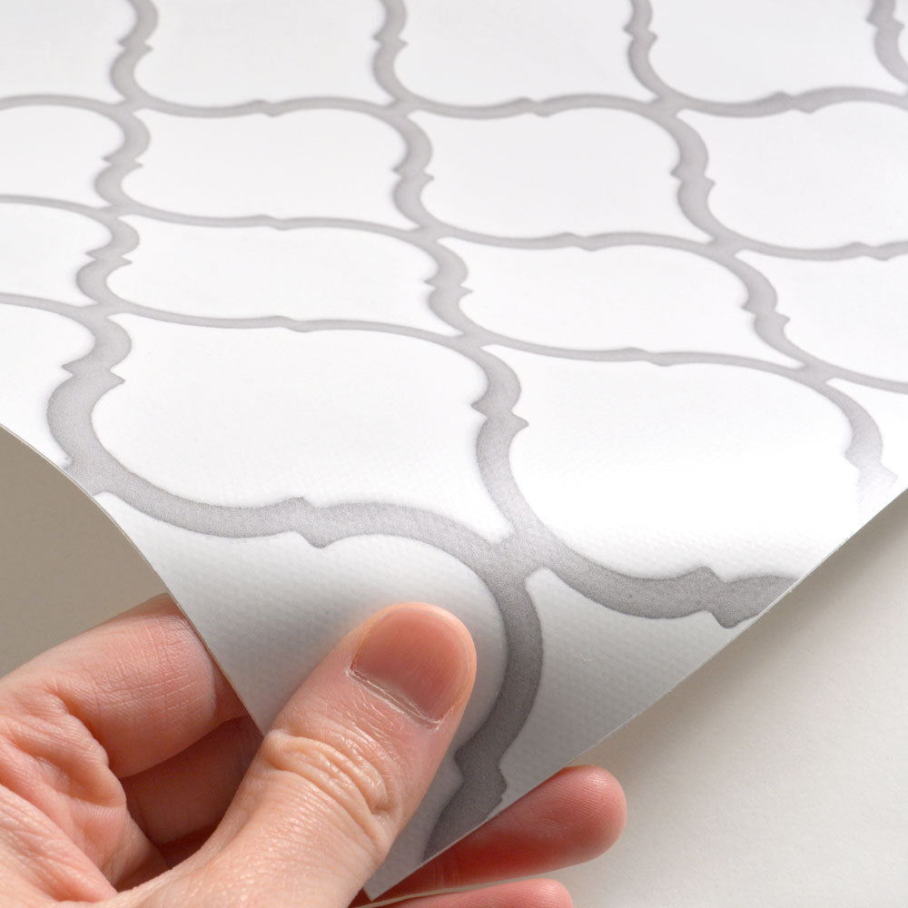 貼ってはがせる シール壁紙 「Hatte me! (ハッテミー)」 リメイクシート ランタンタイル柄  (65cm×1mサイズ)  RMOS-02 グレー目地