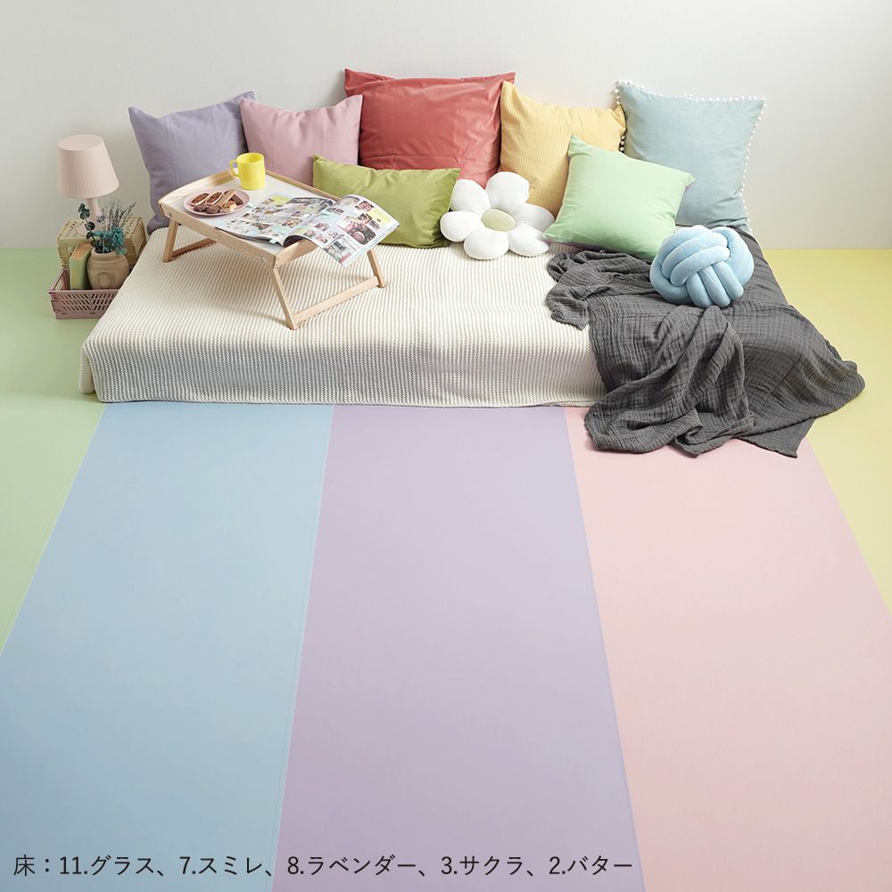 貼ってはがせる 床リメイクシート「Hatte me Floor Palette (ハッテミーフロア パレット)」 Pastel パステル (65cm×1mサイズ) 03 サクラ