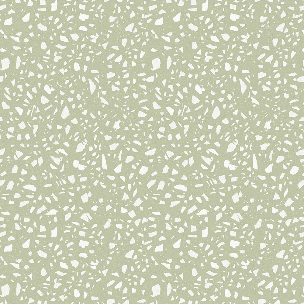 貼ってはがせる 床リメイクシート「Hatte me Floor (ハッテミーフロア)」テラゾー柄 シングルカラー(65cm×1mサイズ) FL-TZSC-04 / セージ