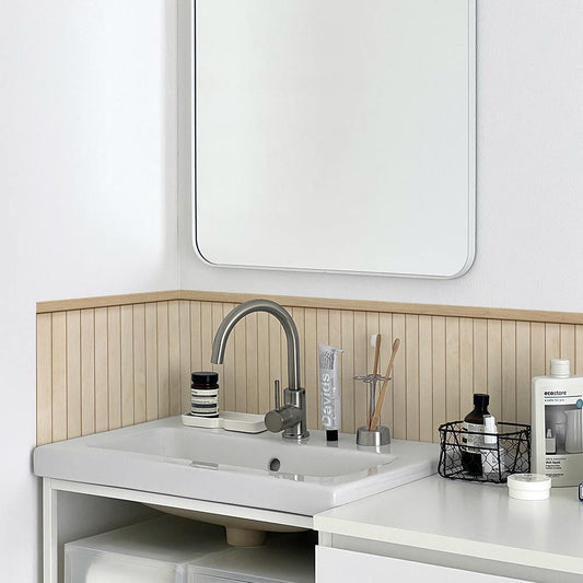 水はね防止シート スティックウッド MBS-NA01（25cm×1.3m）貼ってはがせる　Hatte me! (ハッテミー)　横長サイズ