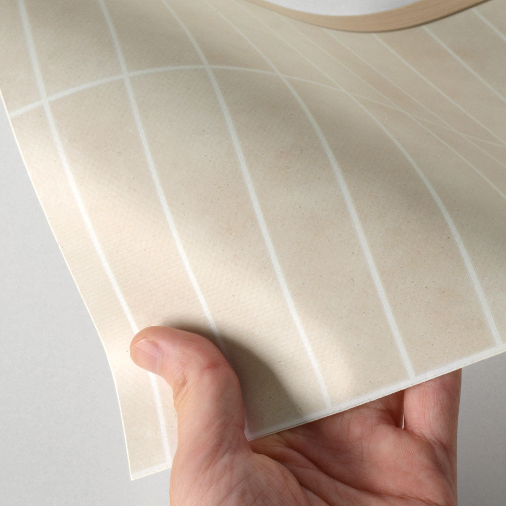 水はね防止シート Unglazed Tile ベージュ MBS-NA04（25cm×1.3m）貼ってはがせる　Hatte me! (ハッテミー)　横長サイズ