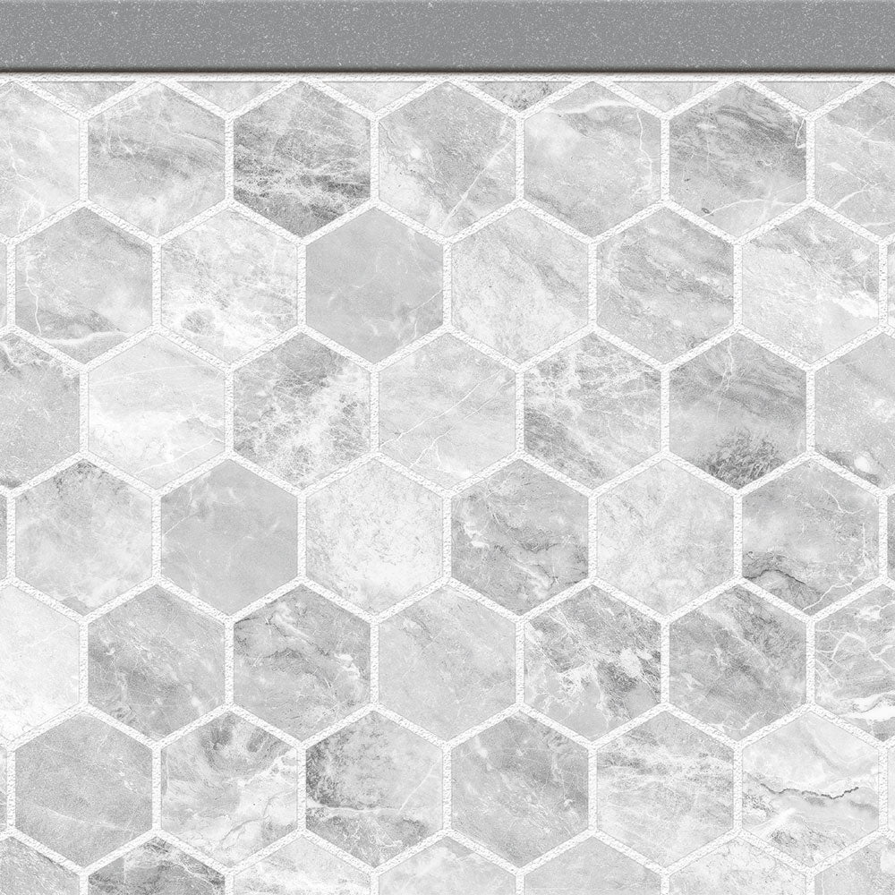 水はね防止シート ヘキサマーブル MBS-NA07（25cm×1.3m）貼ってはがせる　Hatte me! (ハッテミー)　横長サイズ