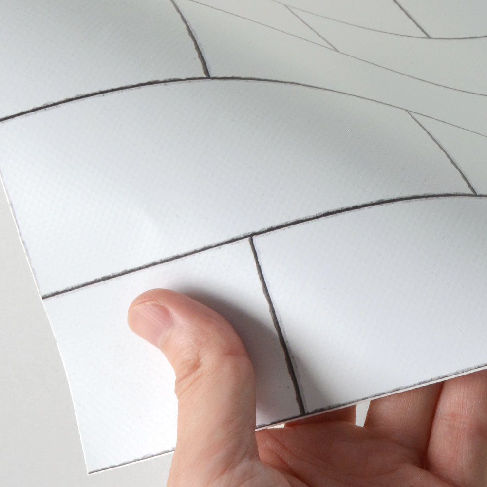 水はね防止シート シンプルタイル tile01 ホワイト MBS-NA08（25cm×1.3m）貼ってはがせる　Hatte me! (ハッテミー)　横長サイズ