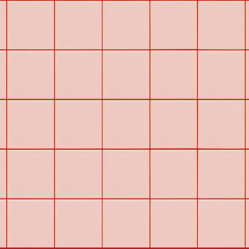 水はね防止シート カラータイル ピンク×レッド MBS-PO01（25cm×1.3m）貼ってはがせる　Hatte me! (ハッテミー)　横長サイズ