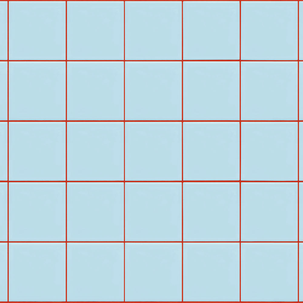 水はね防止シート カラータイル スカイ×レッド MBS-PO03（25cm×1.3m）貼ってはがせる　Hatte me! (ハッテミー)　横長サイズ