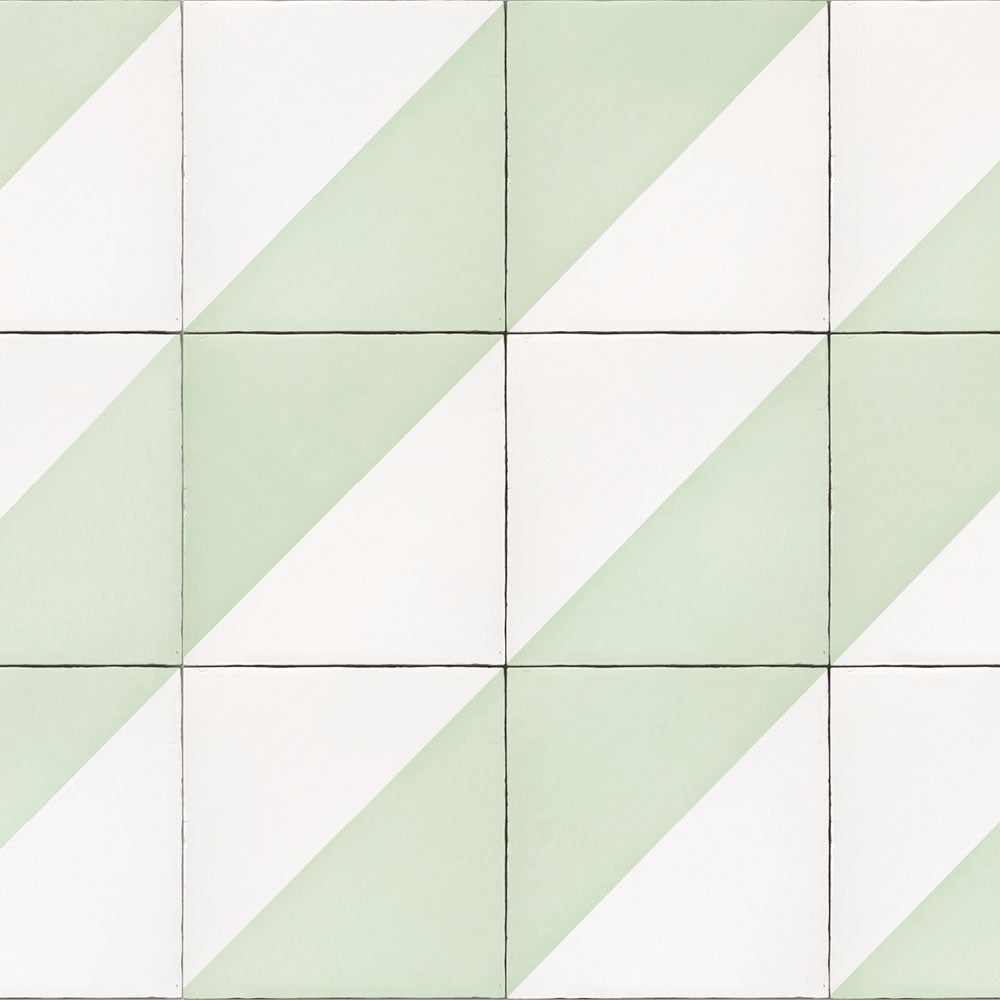 水はね防止シート ストライプタイル ペールグリーン MBS-PO05（25cm×1.3m）貼ってはがせる　Hatte me! (ハッテミー)　横長サイズ