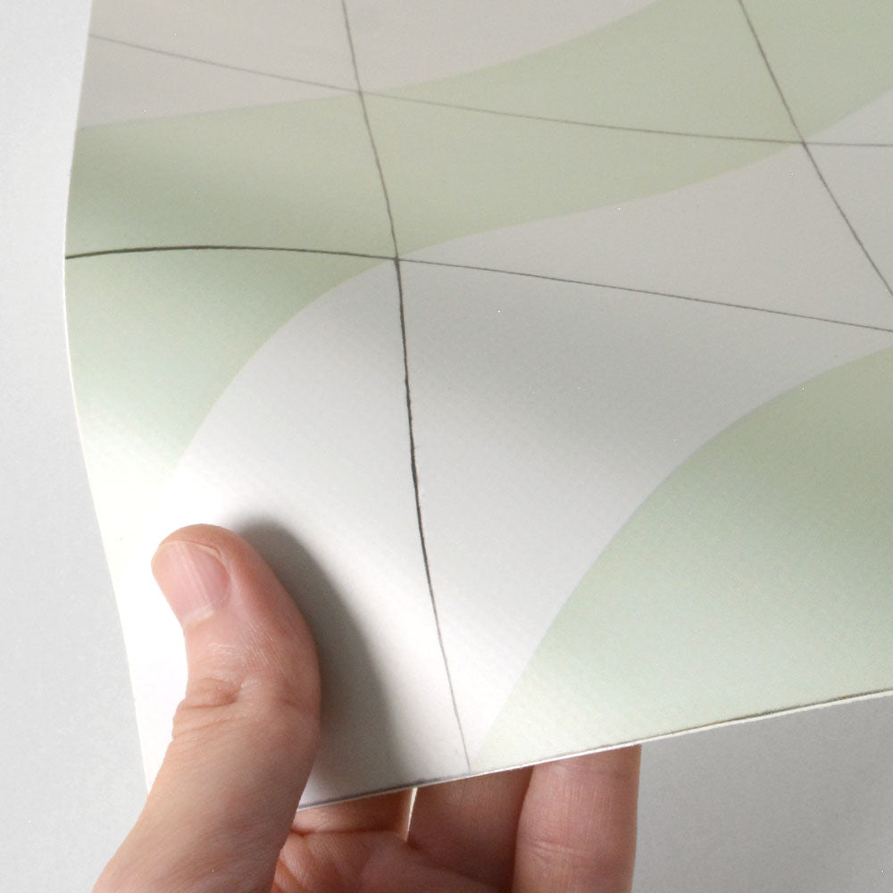 水はね防止シート ストライプタイル ペールグリーン MBS-PO05（25cm×1.3m）貼ってはがせる　Hatte me! (ハッテミー)　横長サイズ