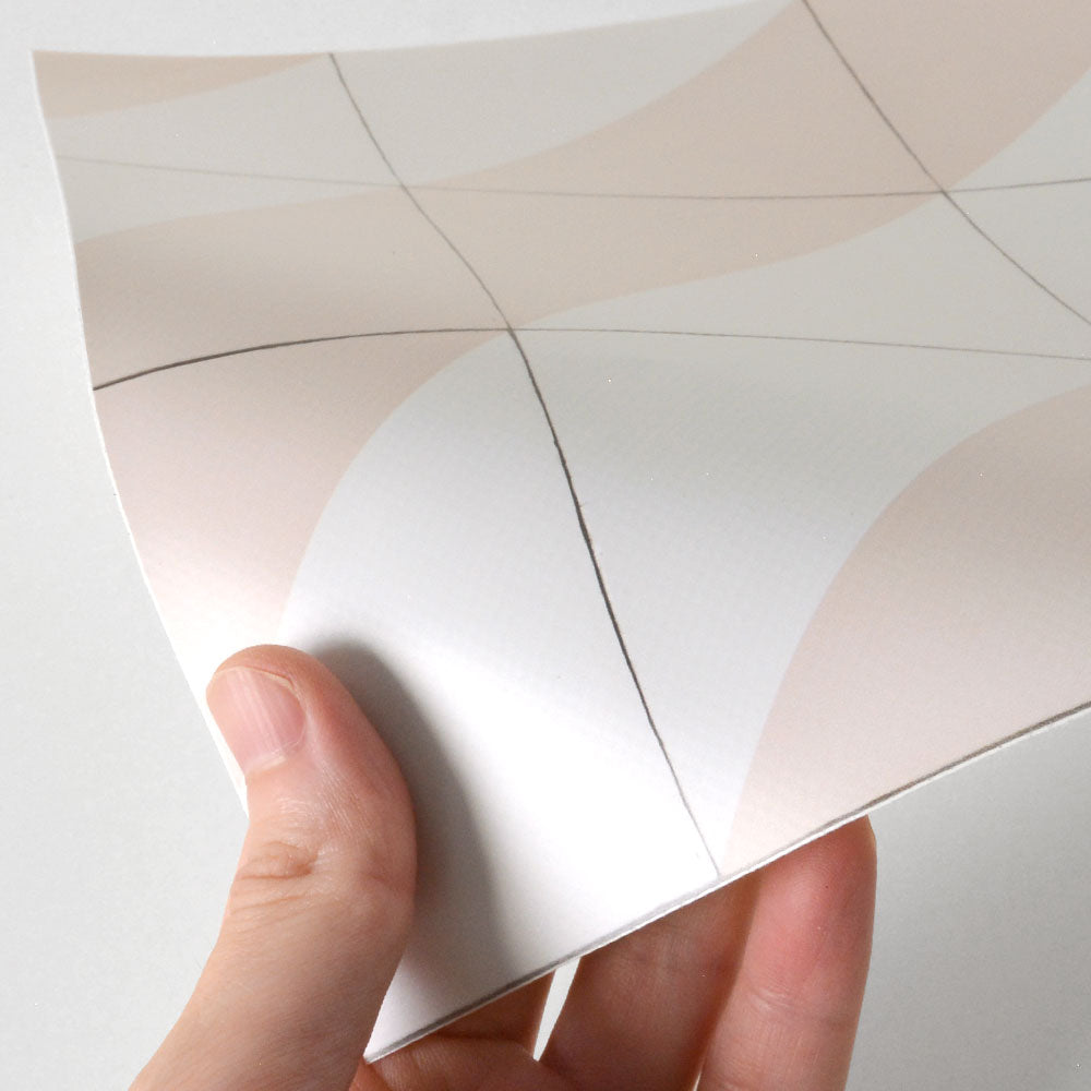 水はね防止シート ストライプタイル ペールピンク MBS-PO06（25cm×1.3m）貼ってはがせる　Hatte me! (ハッテミー)　横長サイズ