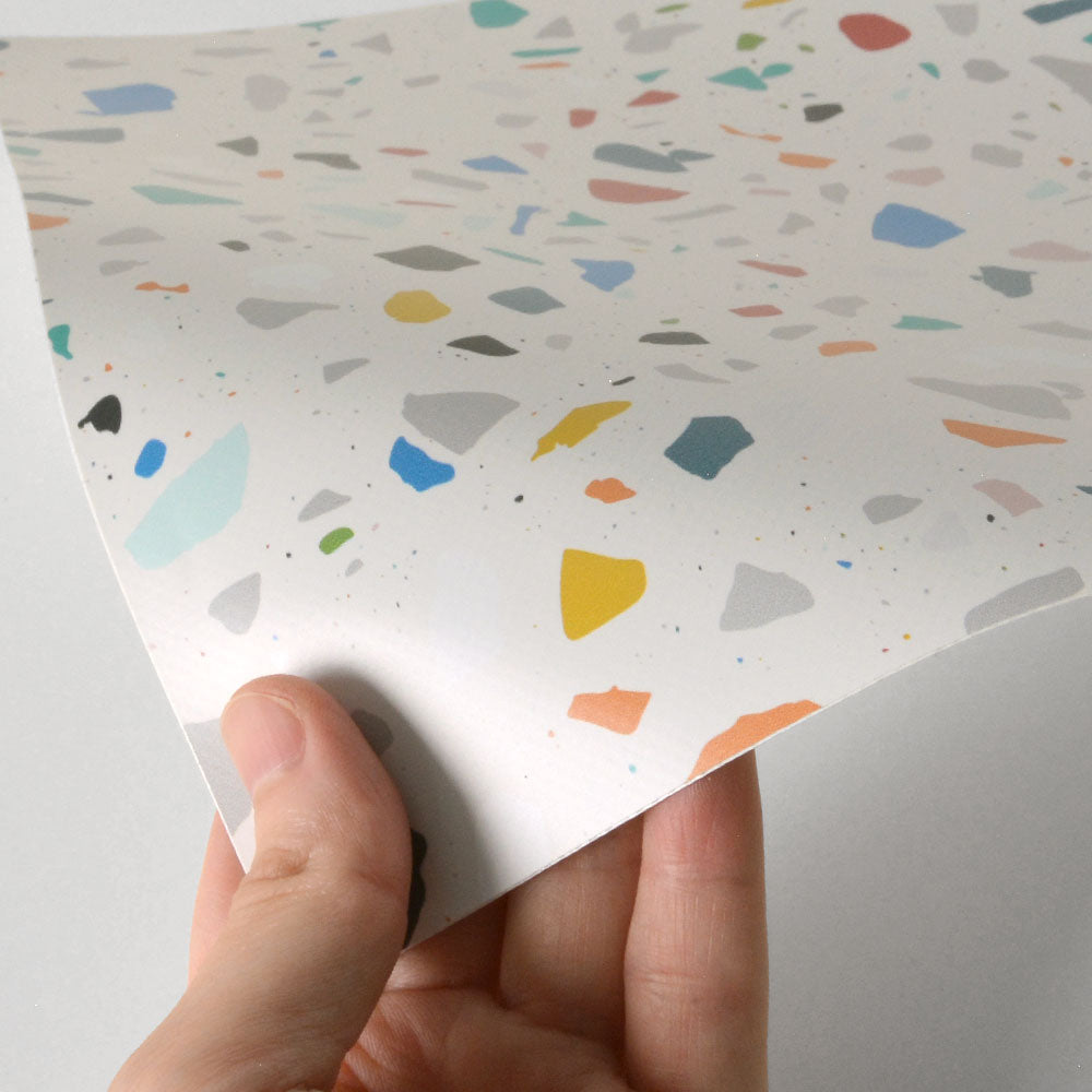 水はね防止シート テラゾ カラースプレー MBS-PO08（25cm×1.3m）貼ってはがせる　Hatte me! (ハッテミー)　横長サイズ