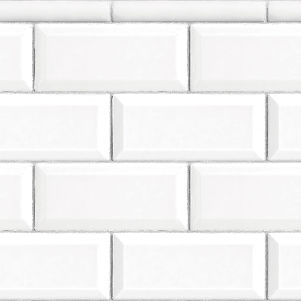 水はね防止シート メトロタイル ホワイト MBS-TL01（25cm×1.3m）貼ってはがせる　Hatte me! (ハッテミー)　横長サイズ