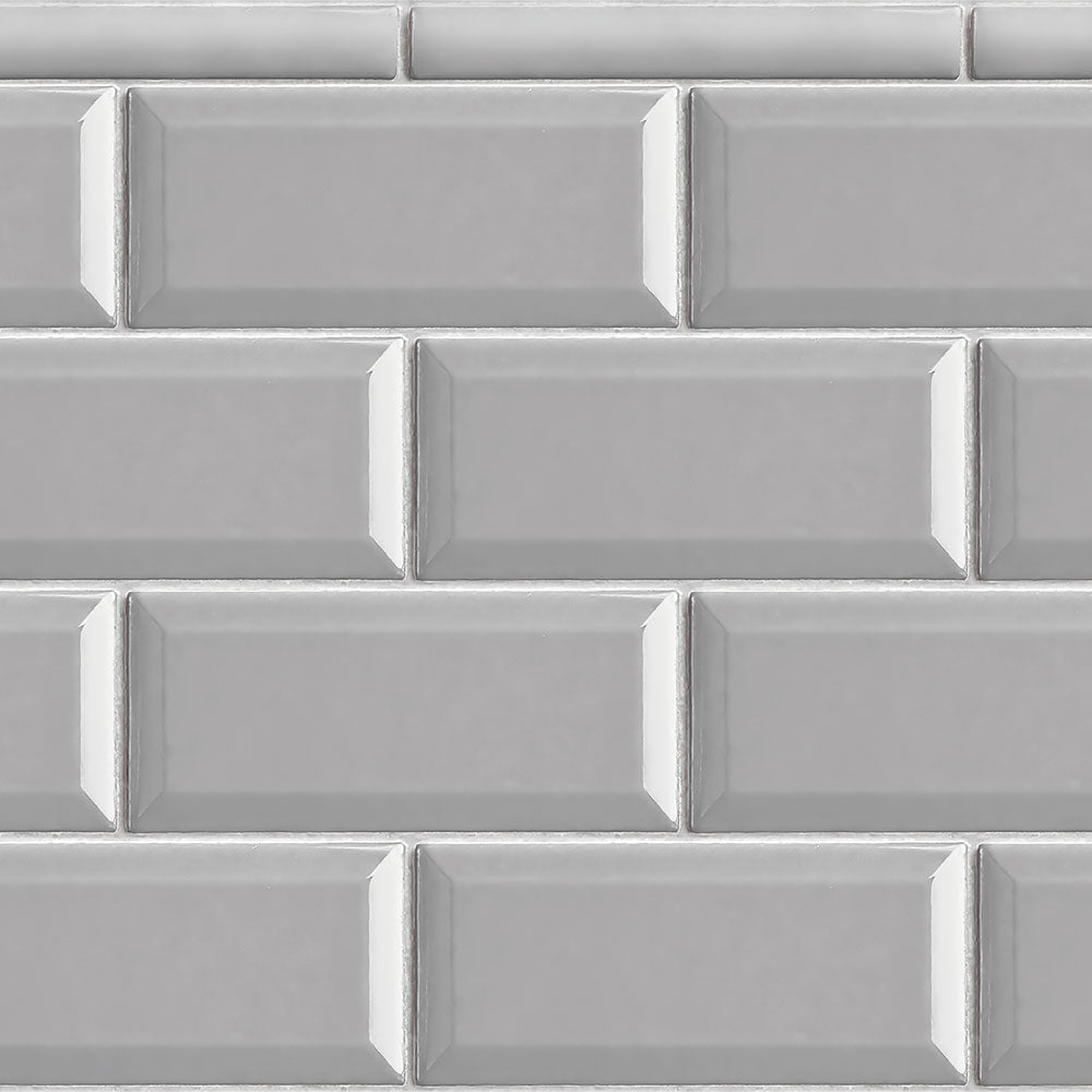 水はね防止シート メトロタイル グレー MBS-TL02（25cm×1.3m）貼ってはがせる　Hatte me! (ハッテミー)　横長サイズ