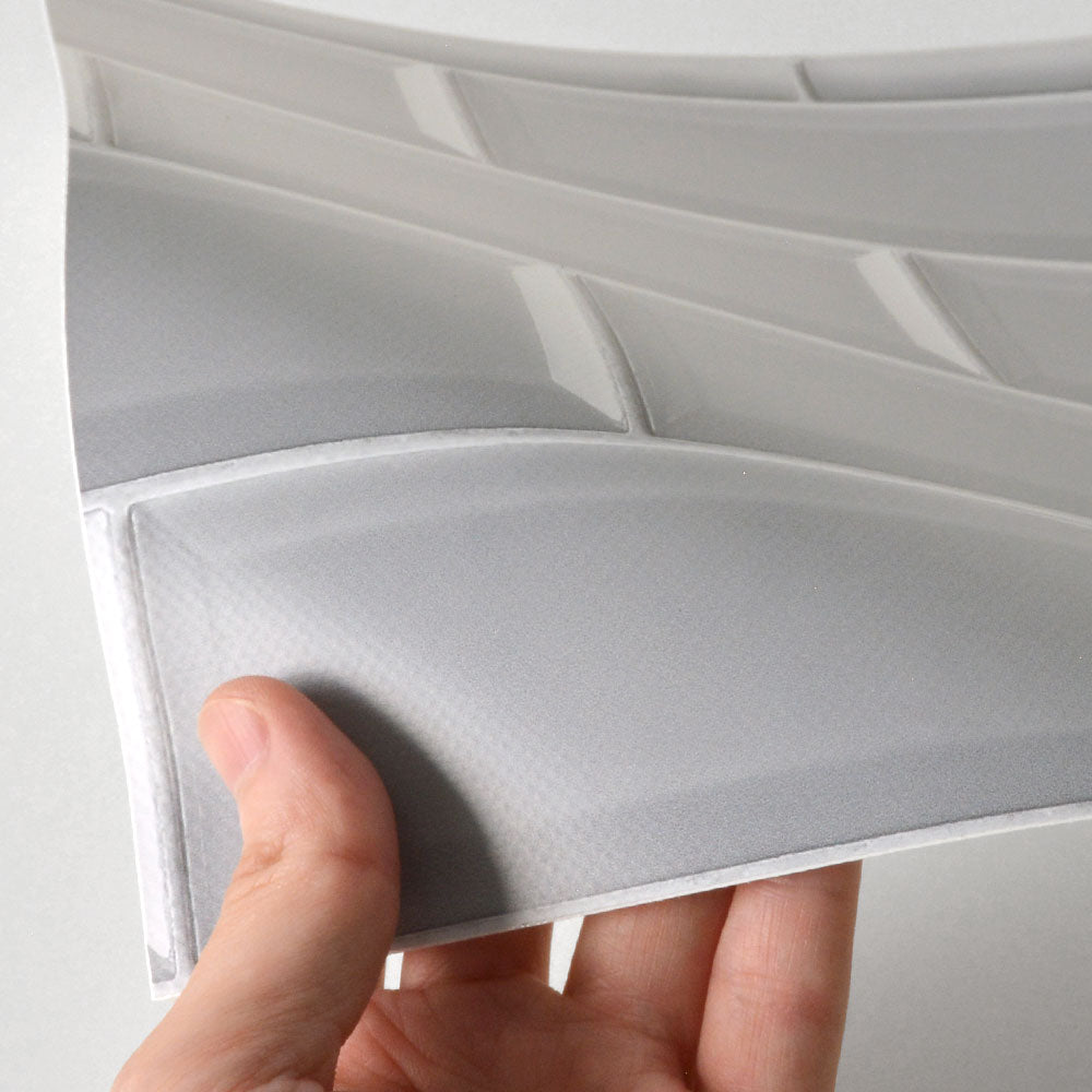 水はね防止シート メトロタイル グレー MBS-TL02（25cm×1.3m）貼ってはがせる　Hatte me! (ハッテミー)　横長サイズ