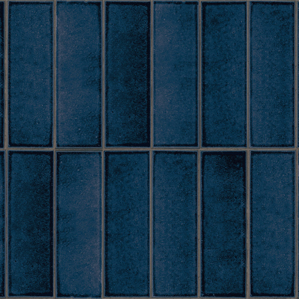 水はね防止シート レトロタイル アルボル ブルー MBS-TL06（25cm×1.3m）貼ってはがせる　Hatte me! (ハッテミー)　横長サイズ