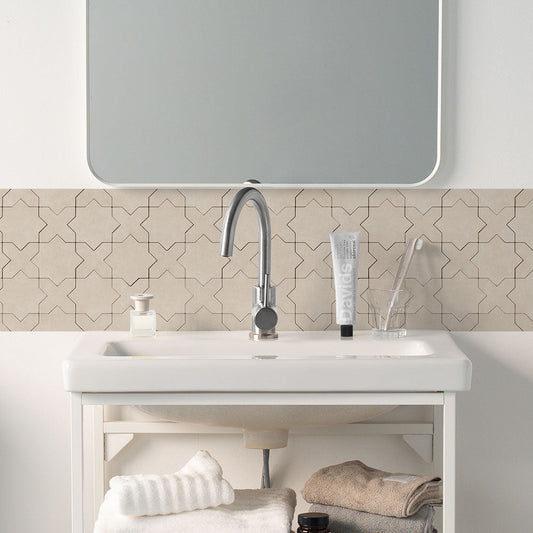 水はね防止シート スタークロス ベージュ MBS-TL09（25cm×1.3m）貼ってはがせる　Hatte me! (ハッテミー)　横長サイズ