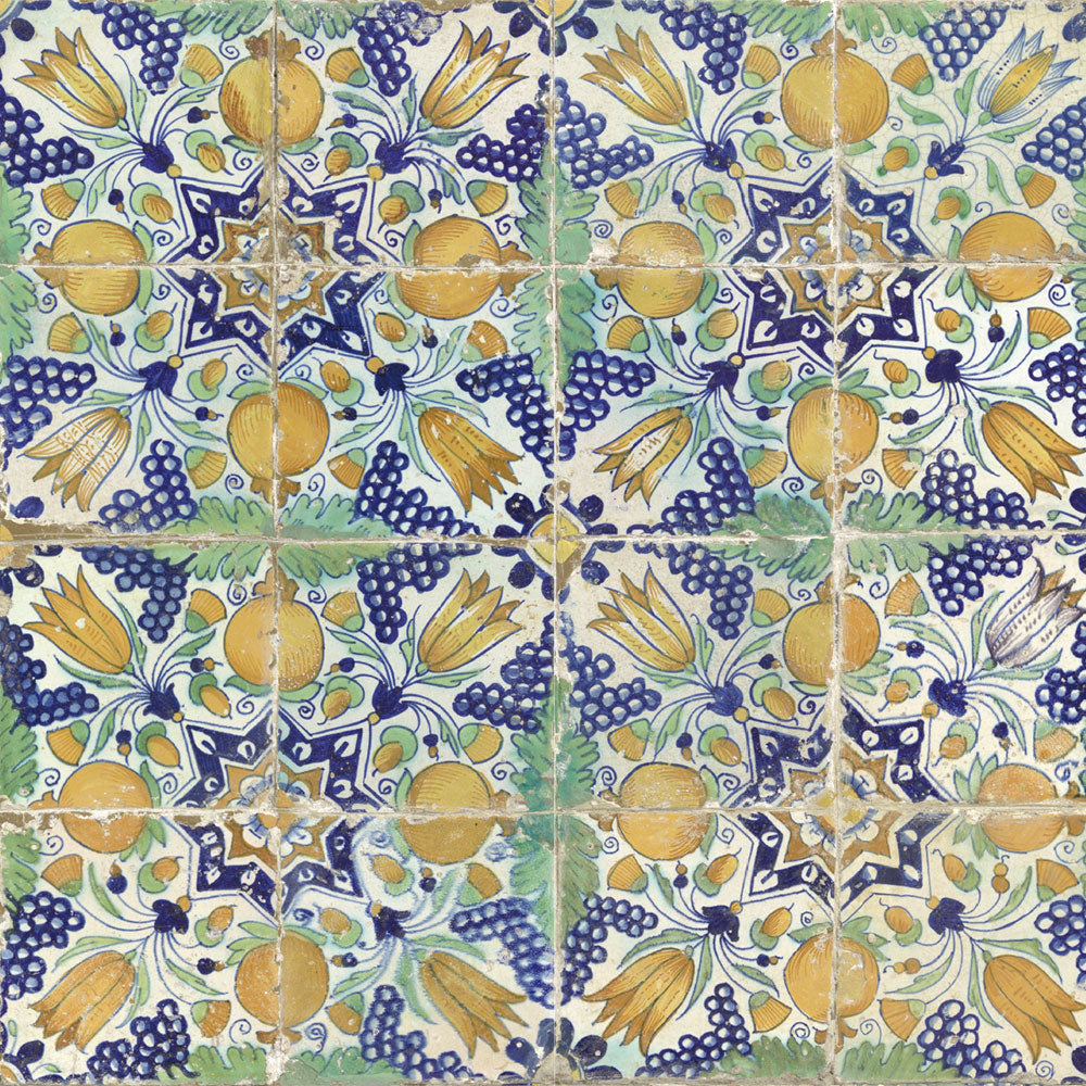 水はね防止シート ヘリテージタイル ザクロ MBS-VT07（25cm×1.3m）貼ってはがせる　Hatte me! (ハッテミー)　横長サイズ