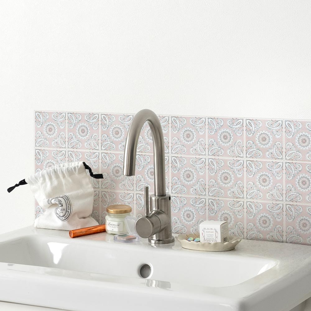 水はね防止シート Mon Sucrier フラワーフロータイル 春風 MBS-MS06（25cm×1.3m）